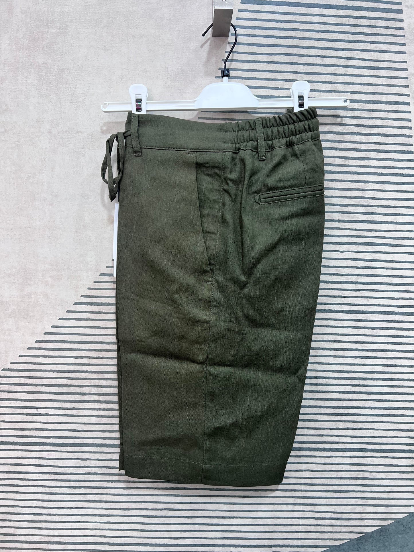 Bermuda Lino & Tencel | Verde| Panna | Nero
