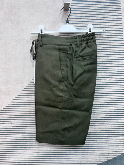 Bermuda Lino & Tencel | Verde| Panna | Nero