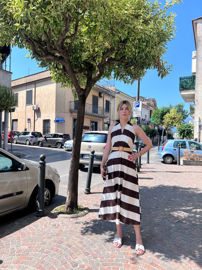 Abito Cotone| Riga Larga| Moro| Blu