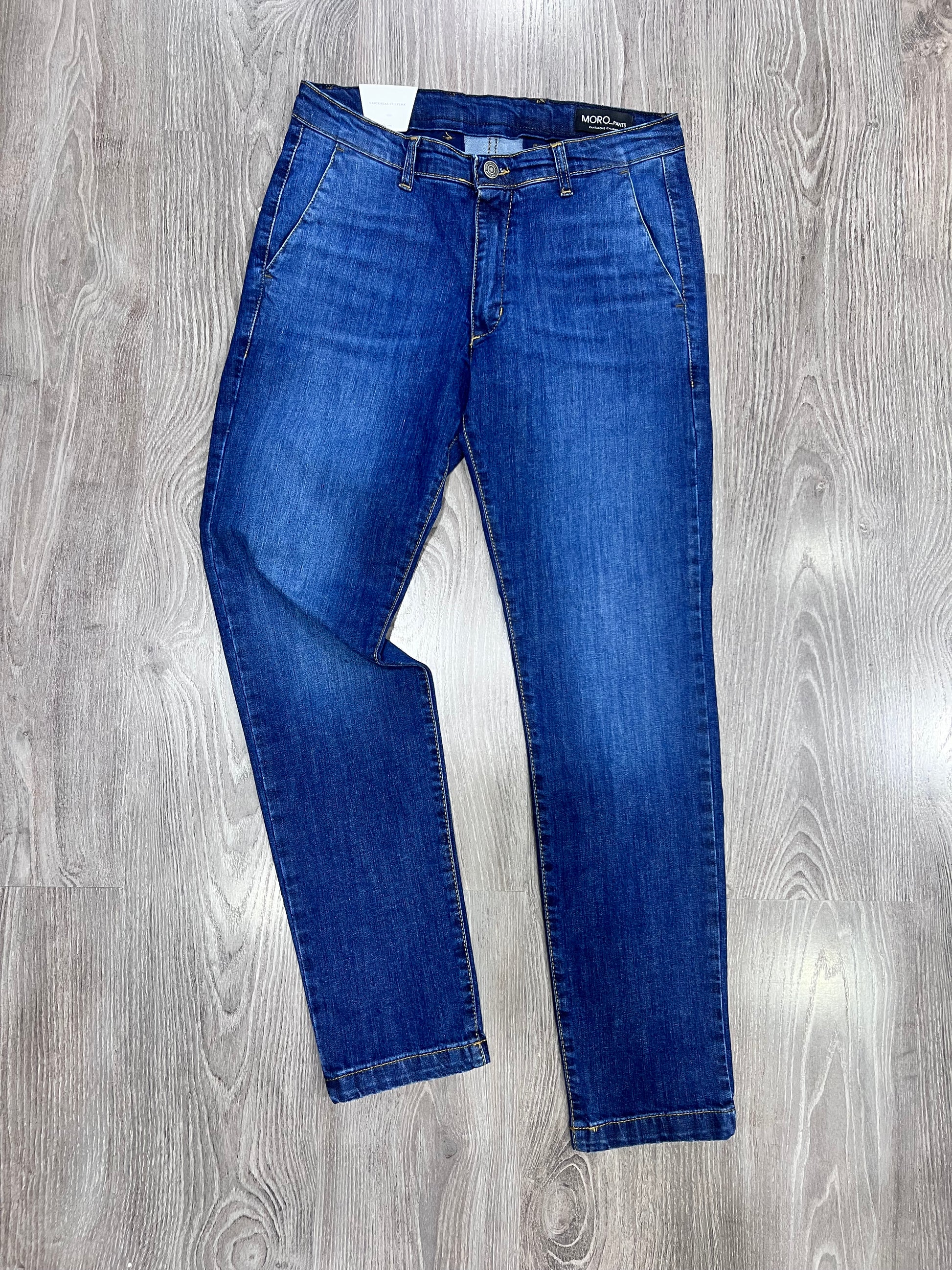 Jeans MJ Sartoriale con Tasca America - Vista frontale completa
