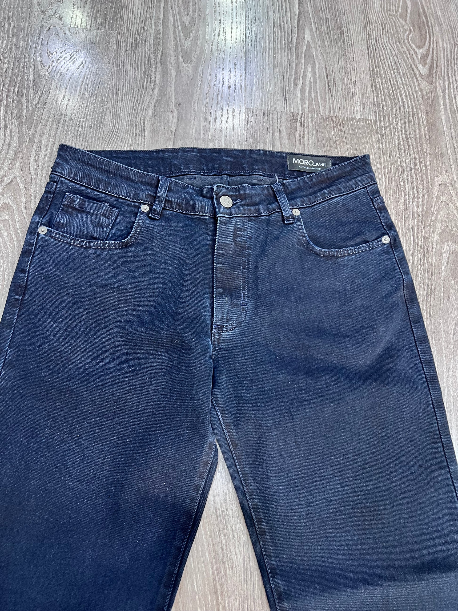 Jeans uomo blu Moro - dettaglio tessuto elasticizzato cotone