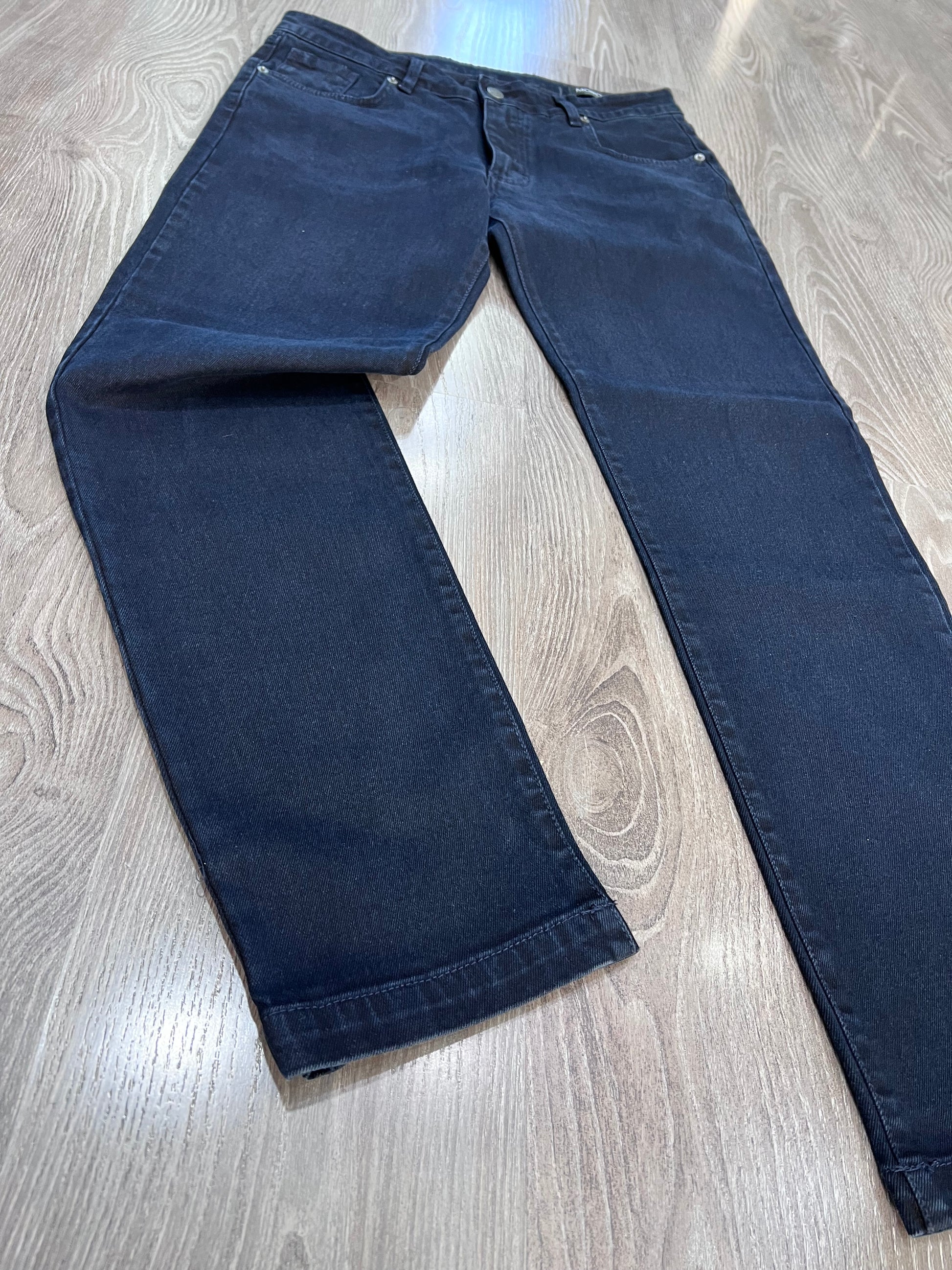 Jeans blu elasticizzati - vista laterale vestibilità slim comfort