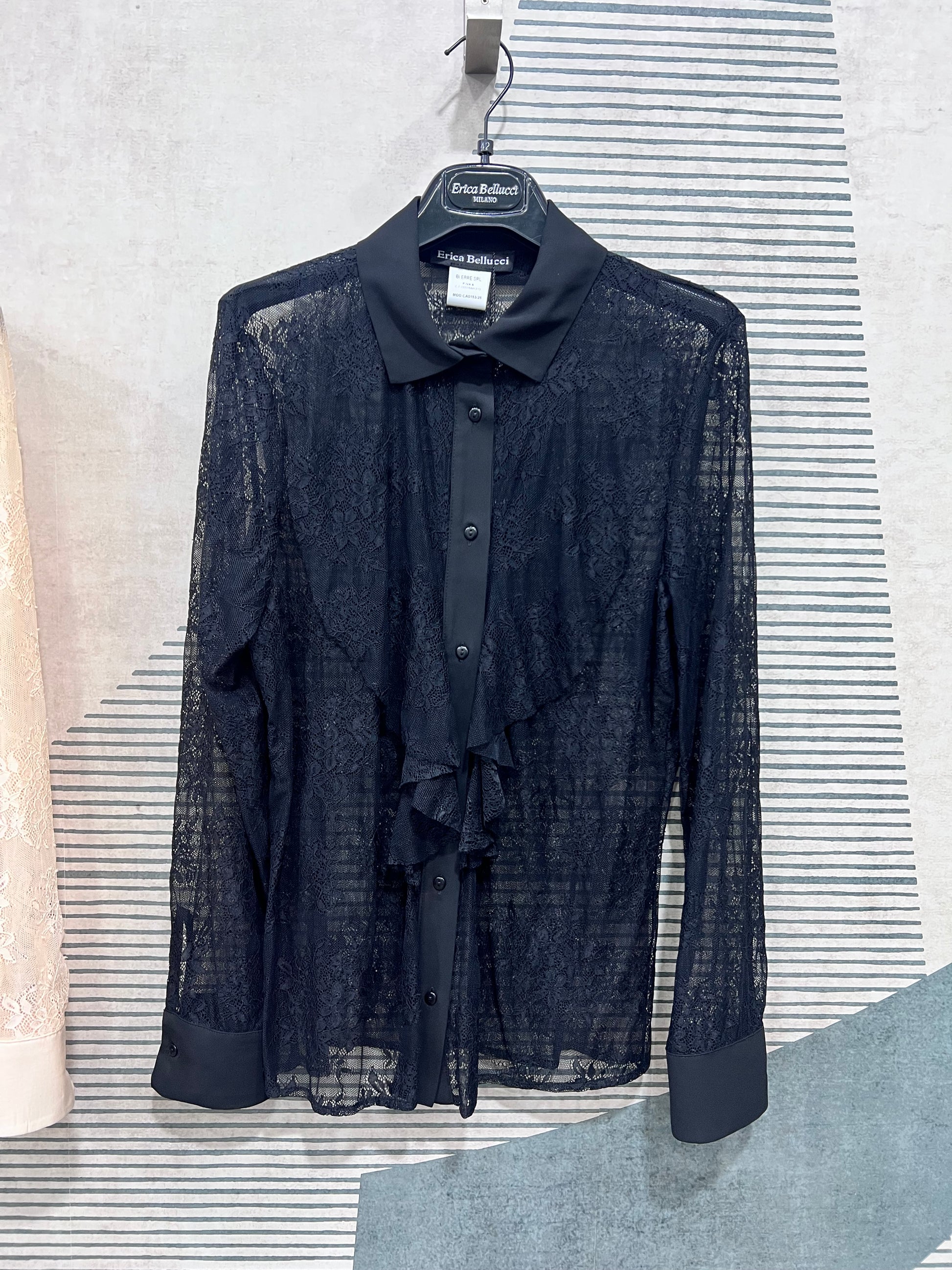 Camicia pizzo nero elegante - collezione invernale Erica Bellucci