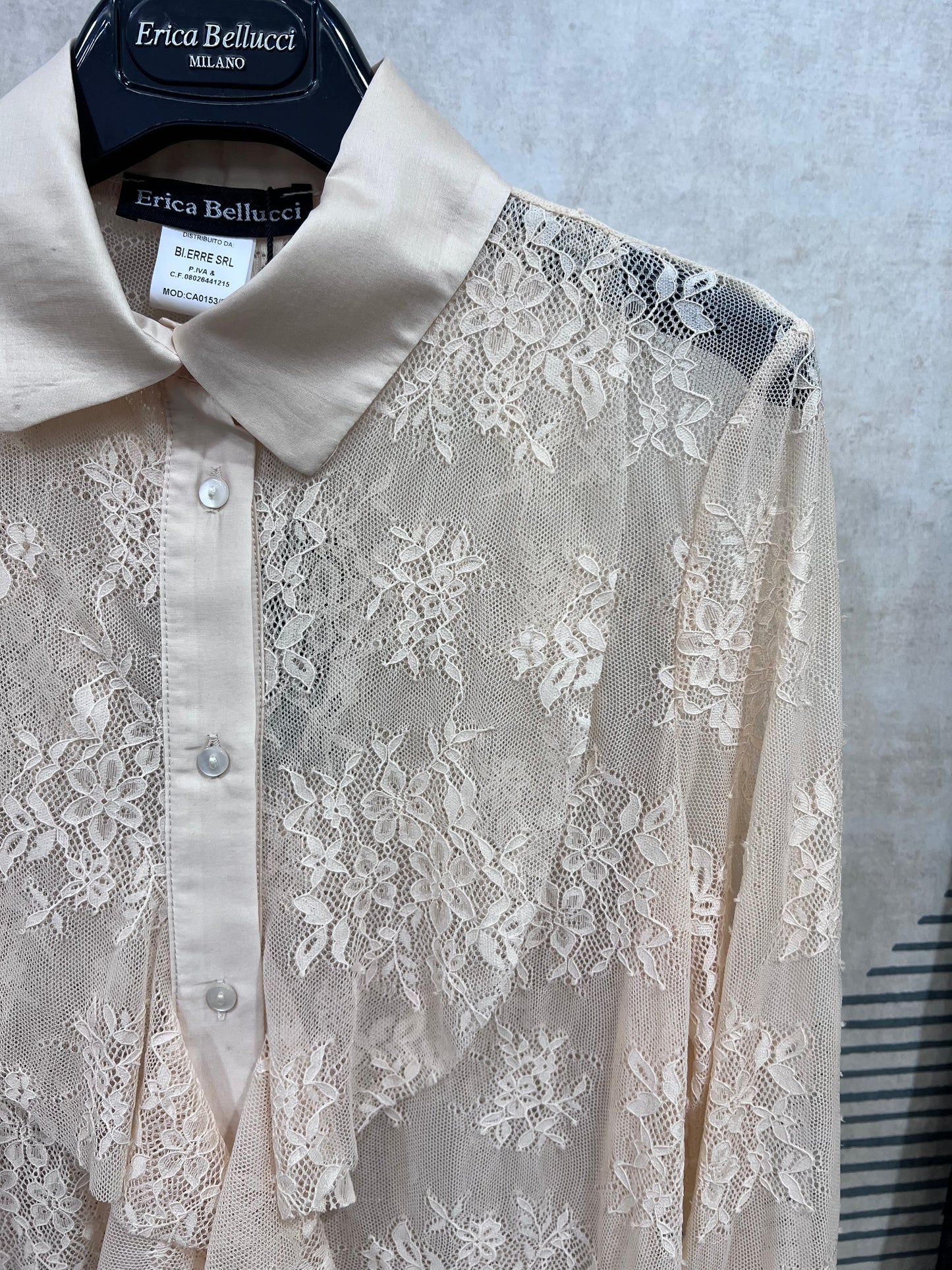 Camicia burro pizzo San Gallo - manifattura italiana di qualità