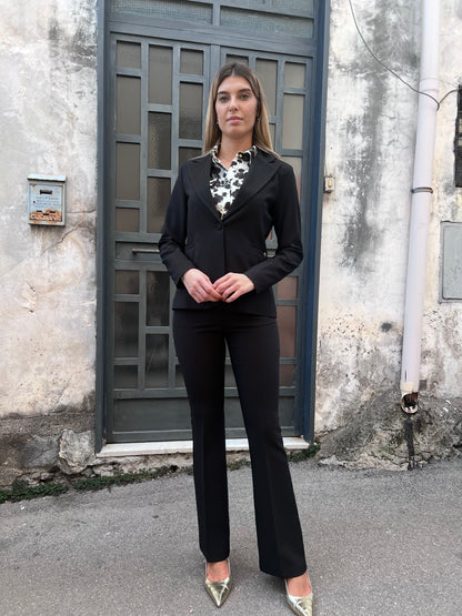 "Tailleur donna mono petto Erica Bellucci - completo elegante nero professionale"
