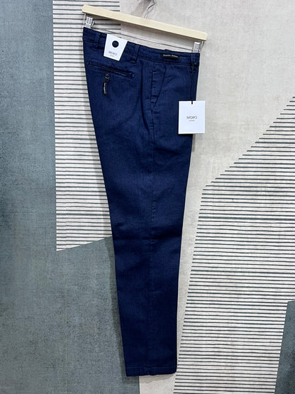 Pantalone tinto in filo  blu - vista laterale dettagliata