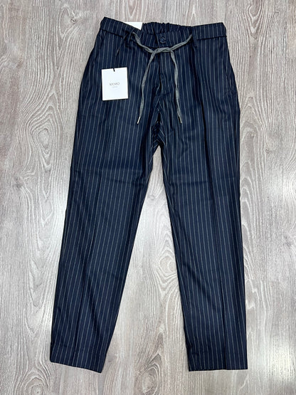 Pantalone sartoriale uomo mono lana gessato blu grigio - vista frontale completa