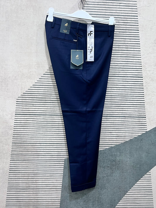Pantalone uomo tela flex colore blu - vista frontale completa