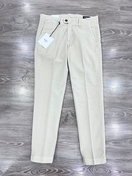 Pantalone uomo invernale fustagna spigata beige , vestibilità regolare Made in Italy Moro
