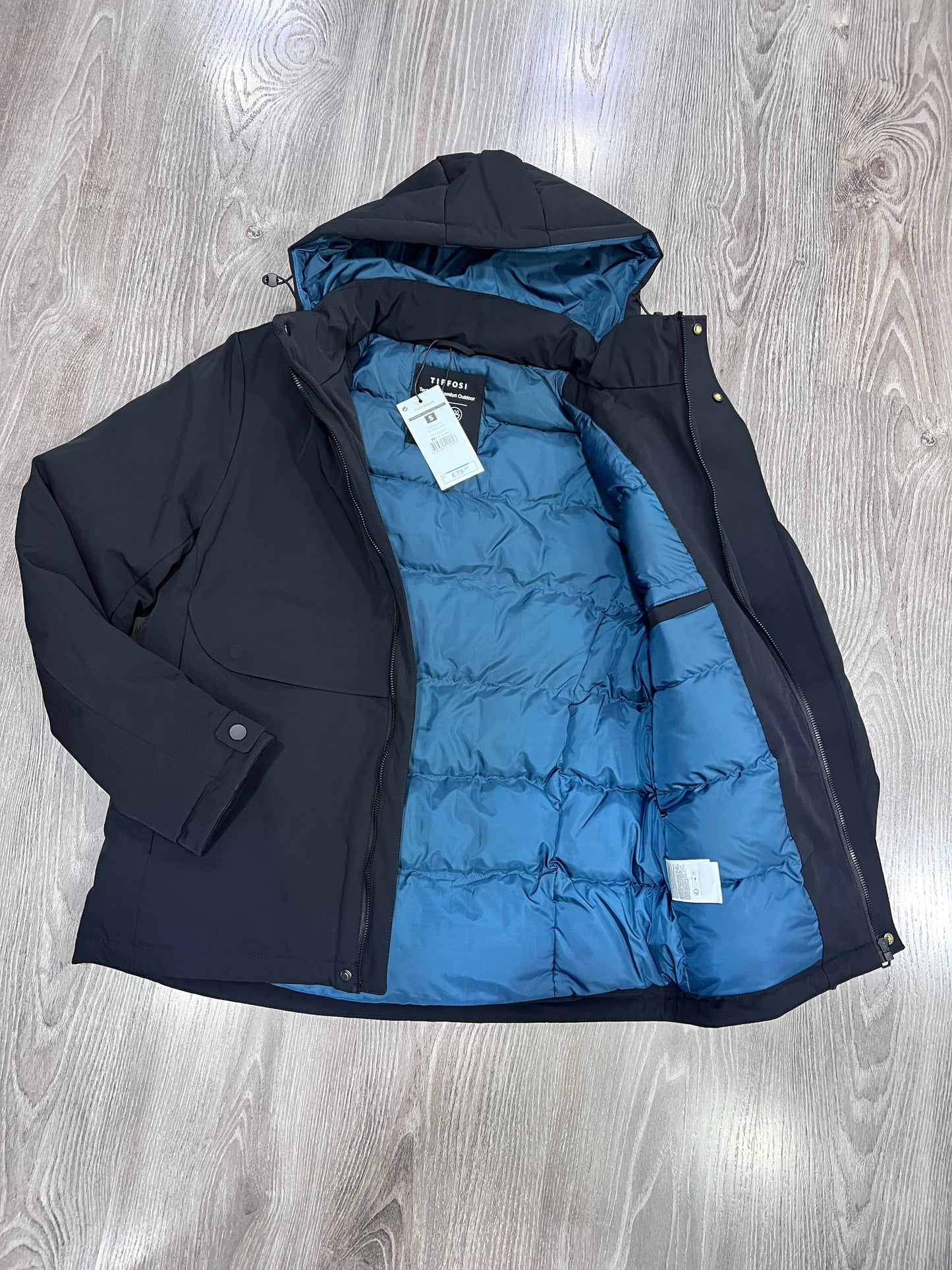 Giubbotto Uomo Portland Trapuntato con Cappuccio - Giacca Invernale Impermeabile Tiffosi