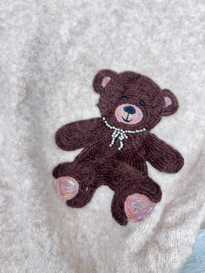 Maglione Teddy Donna Invernale | Morbido e Caldo con Ricamo Orsetto