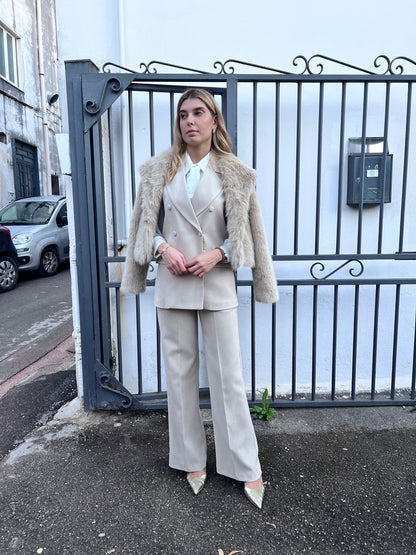  Tailleur 537 gilet donna doppio petto effetto velluto con lurex - dettaglio vestibilità avvitata