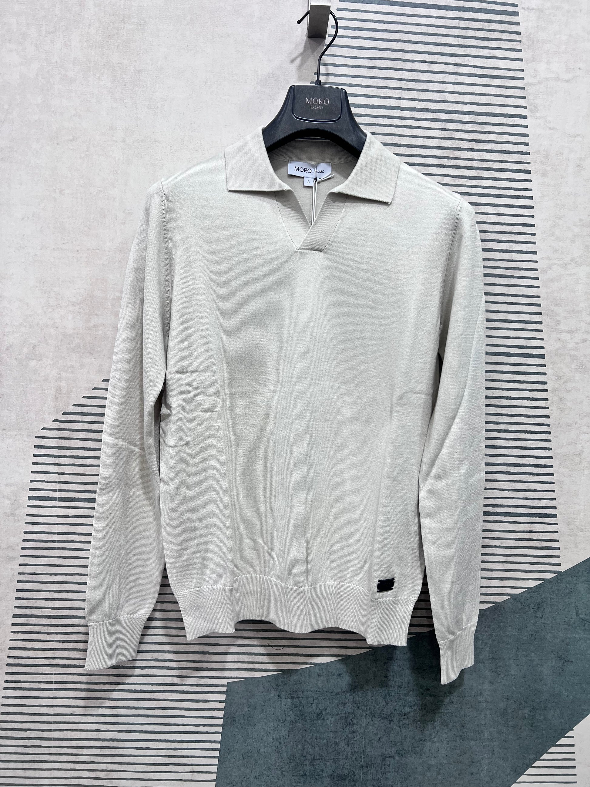 Polo Derby uomo beige - dettaglio tessuto viscosa