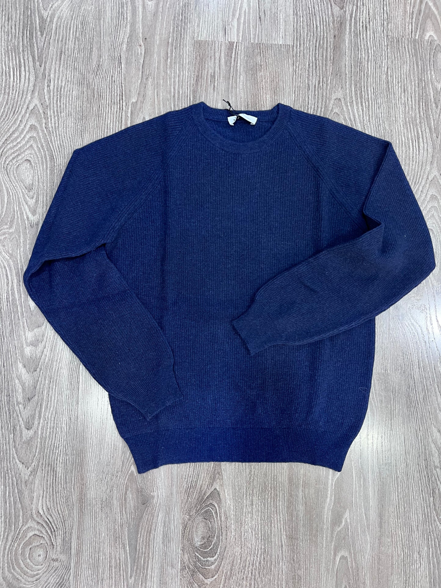  Maglione uomo lana girocollo blu Made in Italy - vista frontale