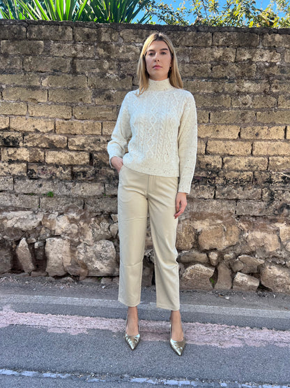 Maglione donna Hagall Tiffosi - look completo indossato con pantalone 