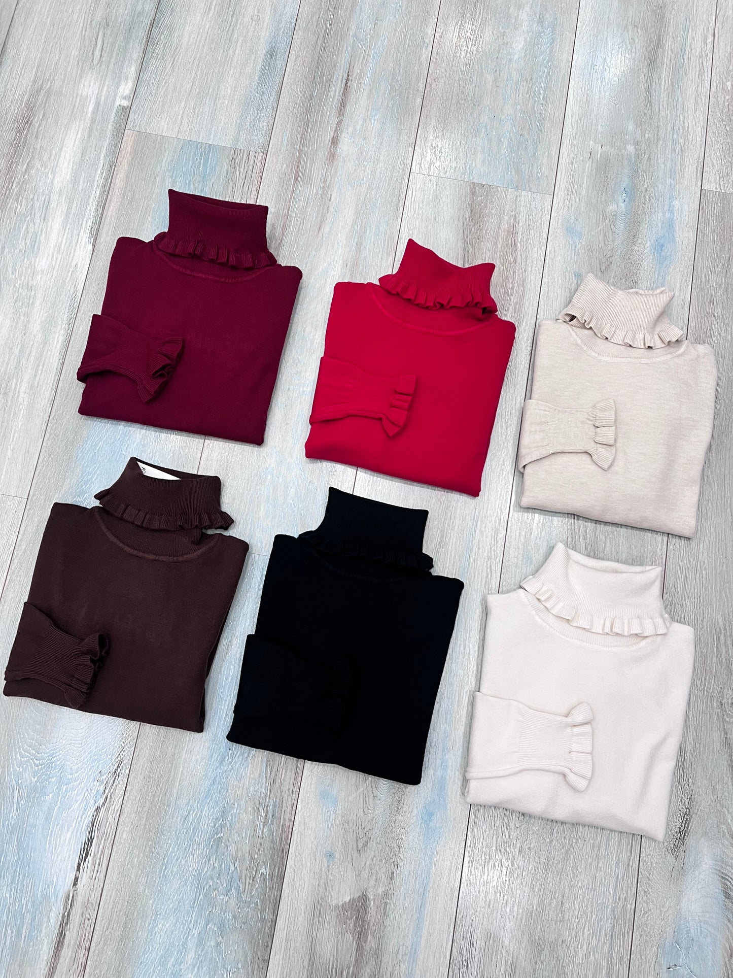 Maglia Dolce Vita Donna Collo Alto - Riccio Manica Lunga 6 Colori