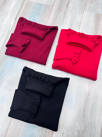 Maglia Dolce Vita Donna Collo Alto - Riccio Manica Lunga 6 Colori