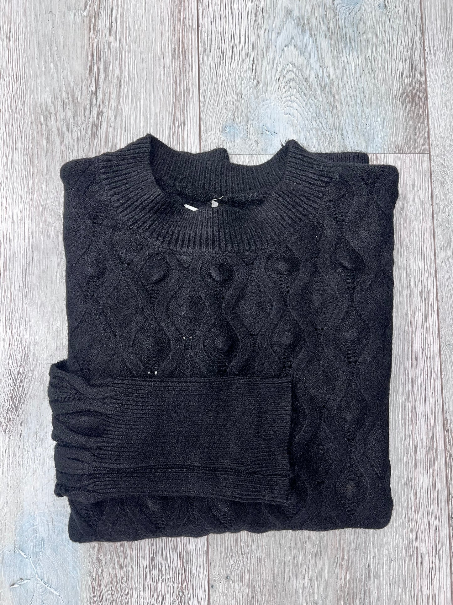 Maglia invernale donna con pattern geometrico - colore nero
