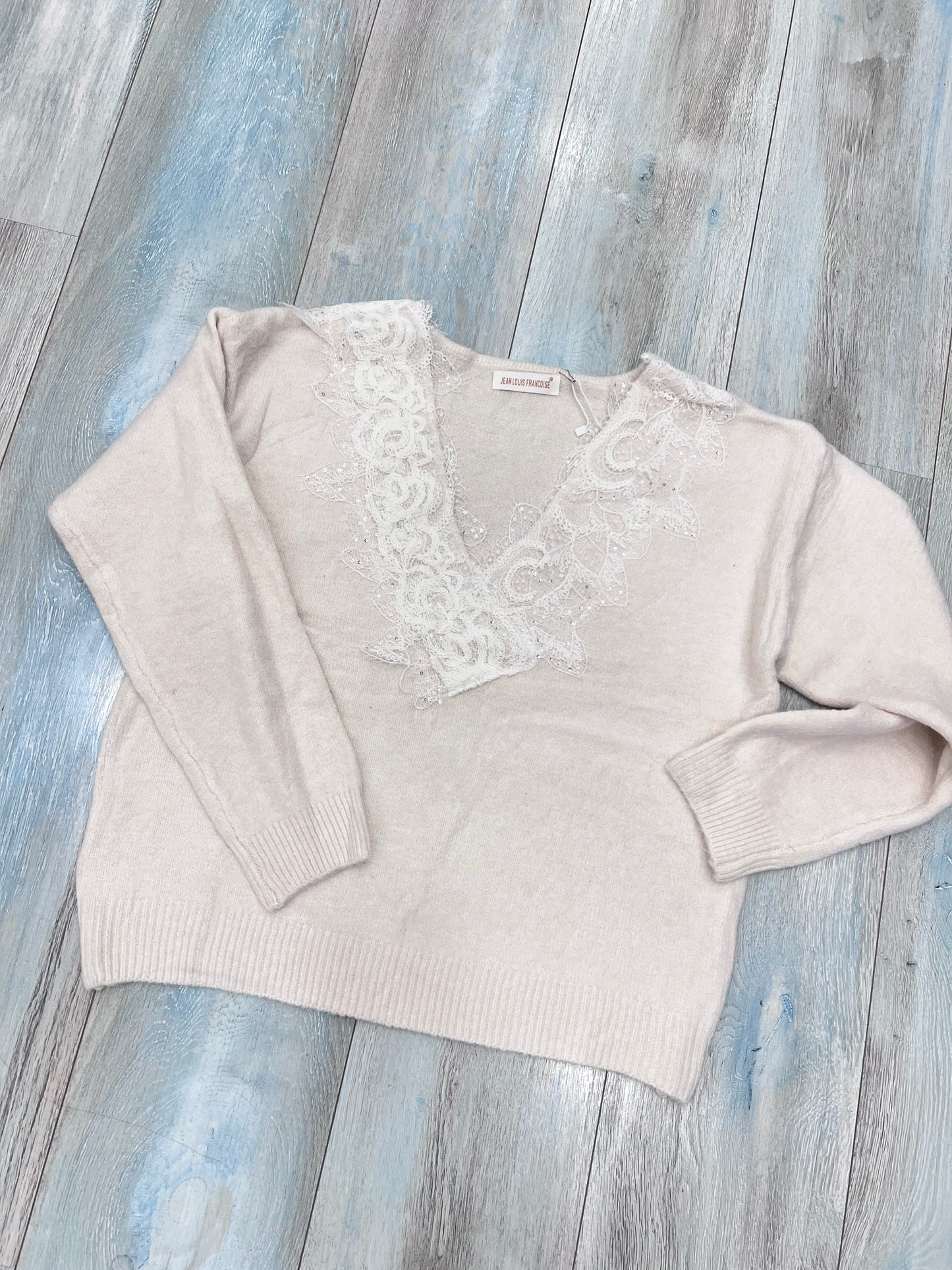 Maglione invernale donna con dettagli in pizzo - vestibilità comoda
