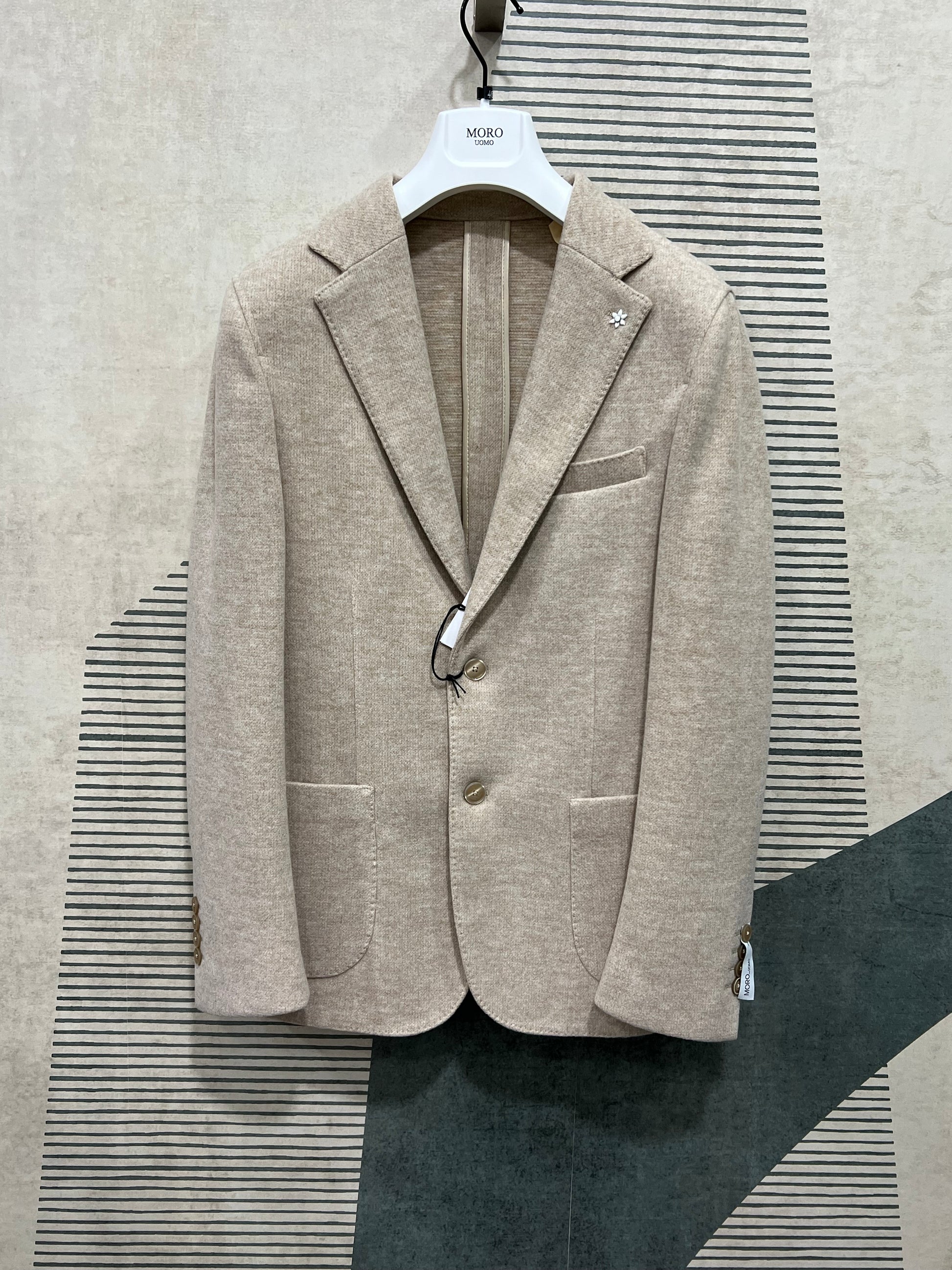 Giacca maglia beige casual elegante uomo - Vestibilità regolare comfort premium
