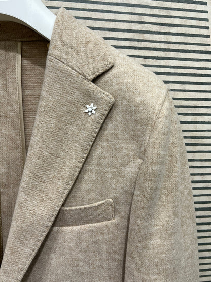 Giacca in maglia uomo beige inverno - Tessuto 80% poliestere 15% viscosa
