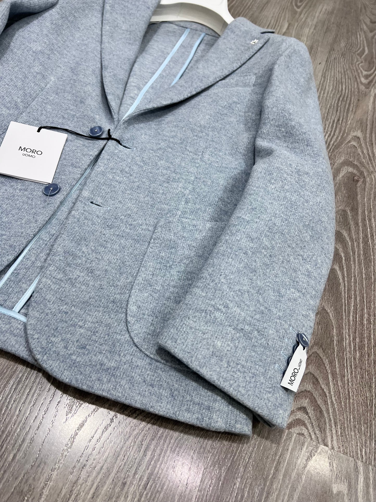 Giacca maglia celeste casual elegante uomo - Vestibilità regolare comfort premium
