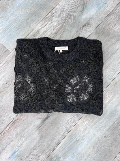  Varianti colore grigio scuro  maglione donna ricamo floreale - 5 tonalità disponibili