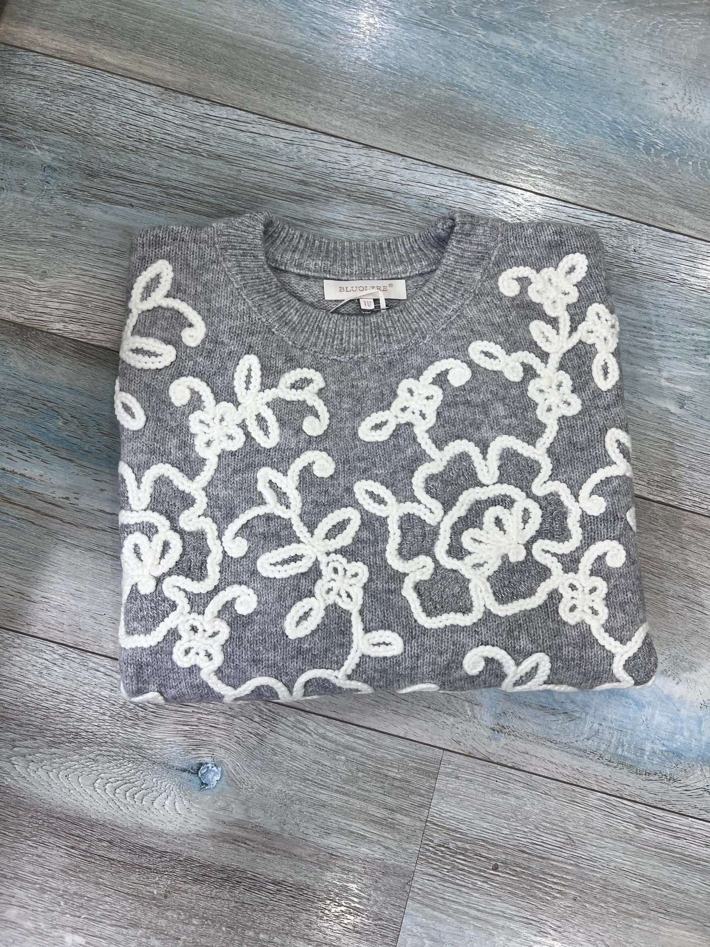  Varianti colore silver maglione donna ricamo floreale - 5 tonalità disponibili