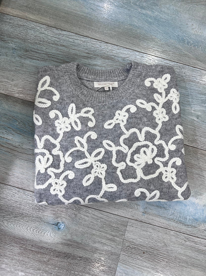  Varianti colore silver maglione donna ricamo floreale - 5 tonalità disponibili