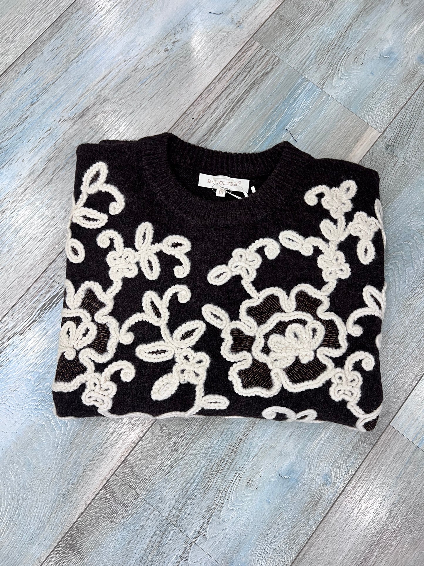  Varianti colore cioccolato maglione donna ricamo floreale - 5 tonalità disponibili