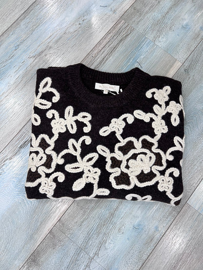  Varianti colore cioccolato maglione donna ricamo floreale - 5 tonalità disponibili