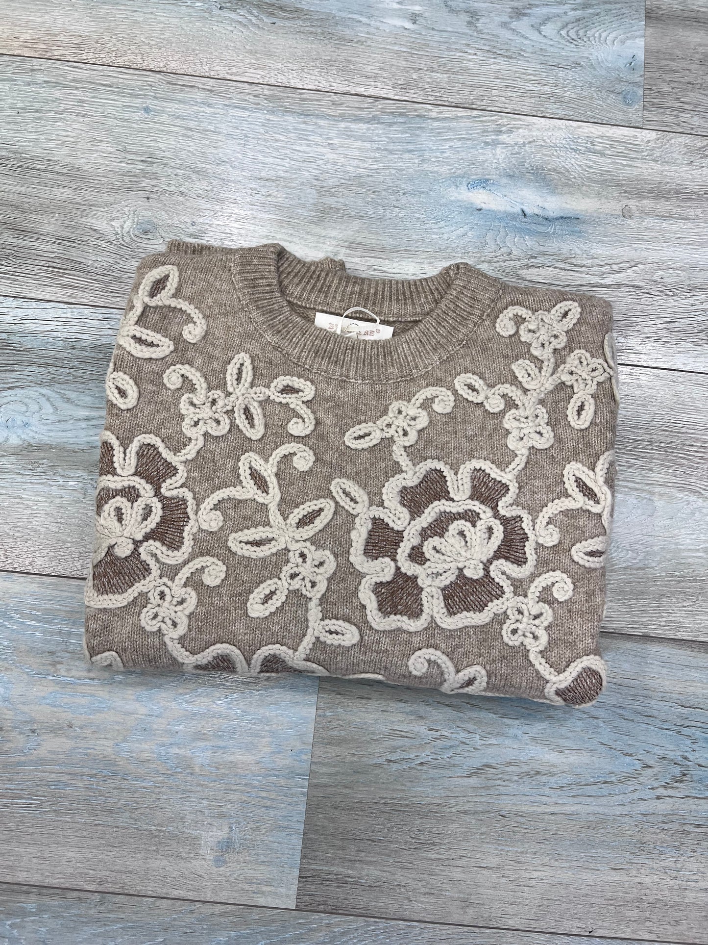 Maglione Donna 8822 - Ricamo Floreale - 5 Colori - Taglia Unica