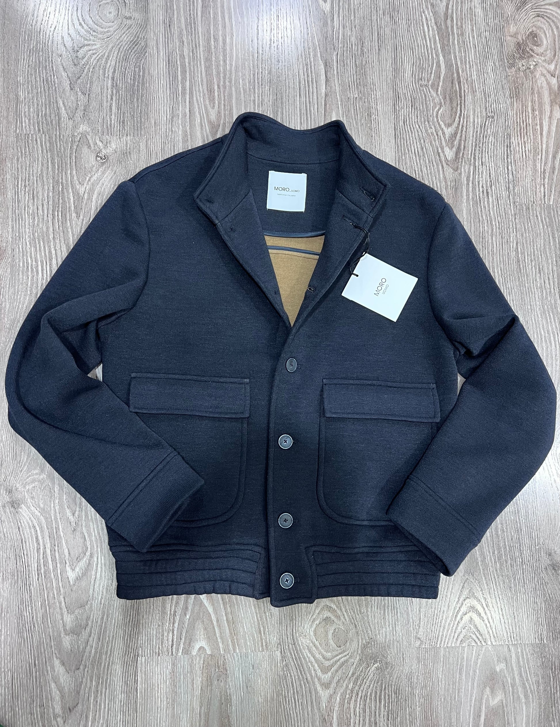 Cardigan giubbotto uomo premium blu - dettaglio chiusura bottoni
