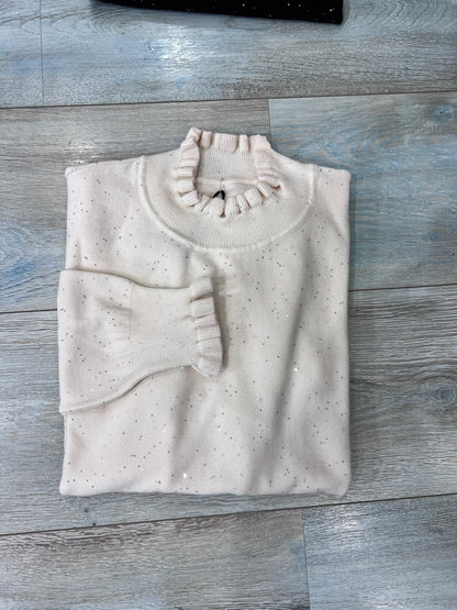 "Maglia donna lurex colore panna elegante - perfetta per inverno"