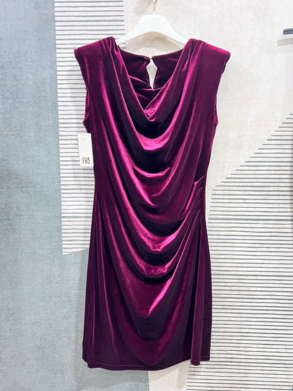 "Abito tubino velluto bordeaux donna cerimonia taglia unica fino 44"