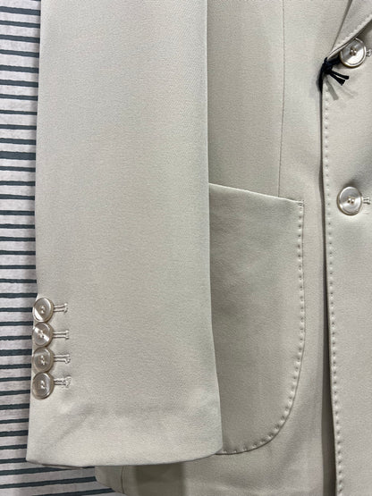 Beige Double Breasted Suit