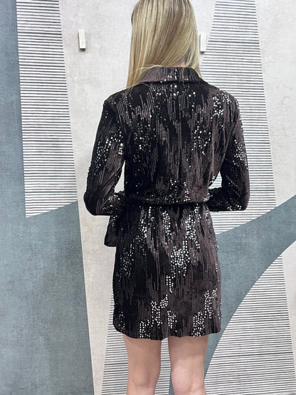 Abito velluto paillettes - Vista posteriore