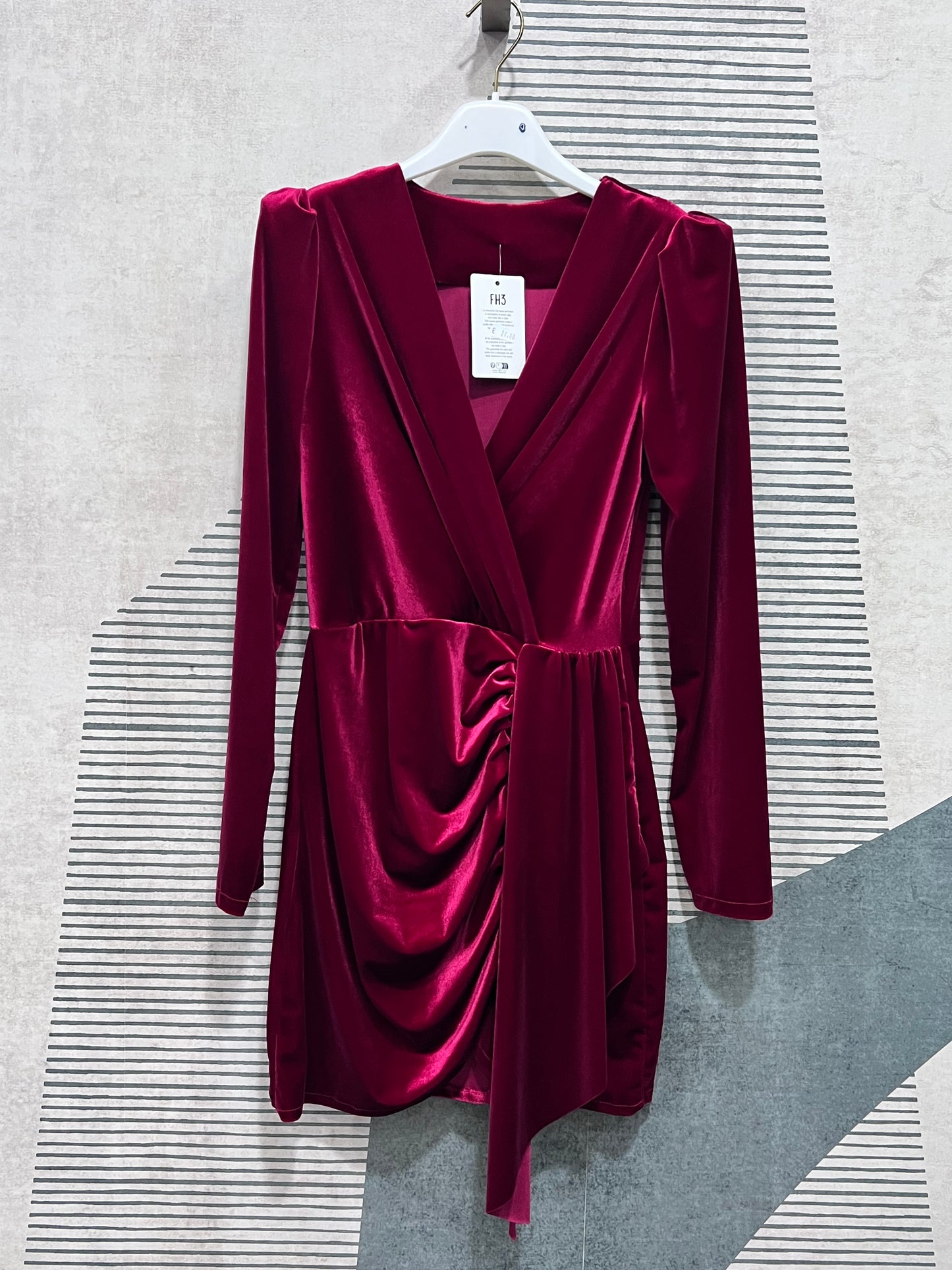 Vestito tubino velluto donna color rosso - disponibile in 3 colori
