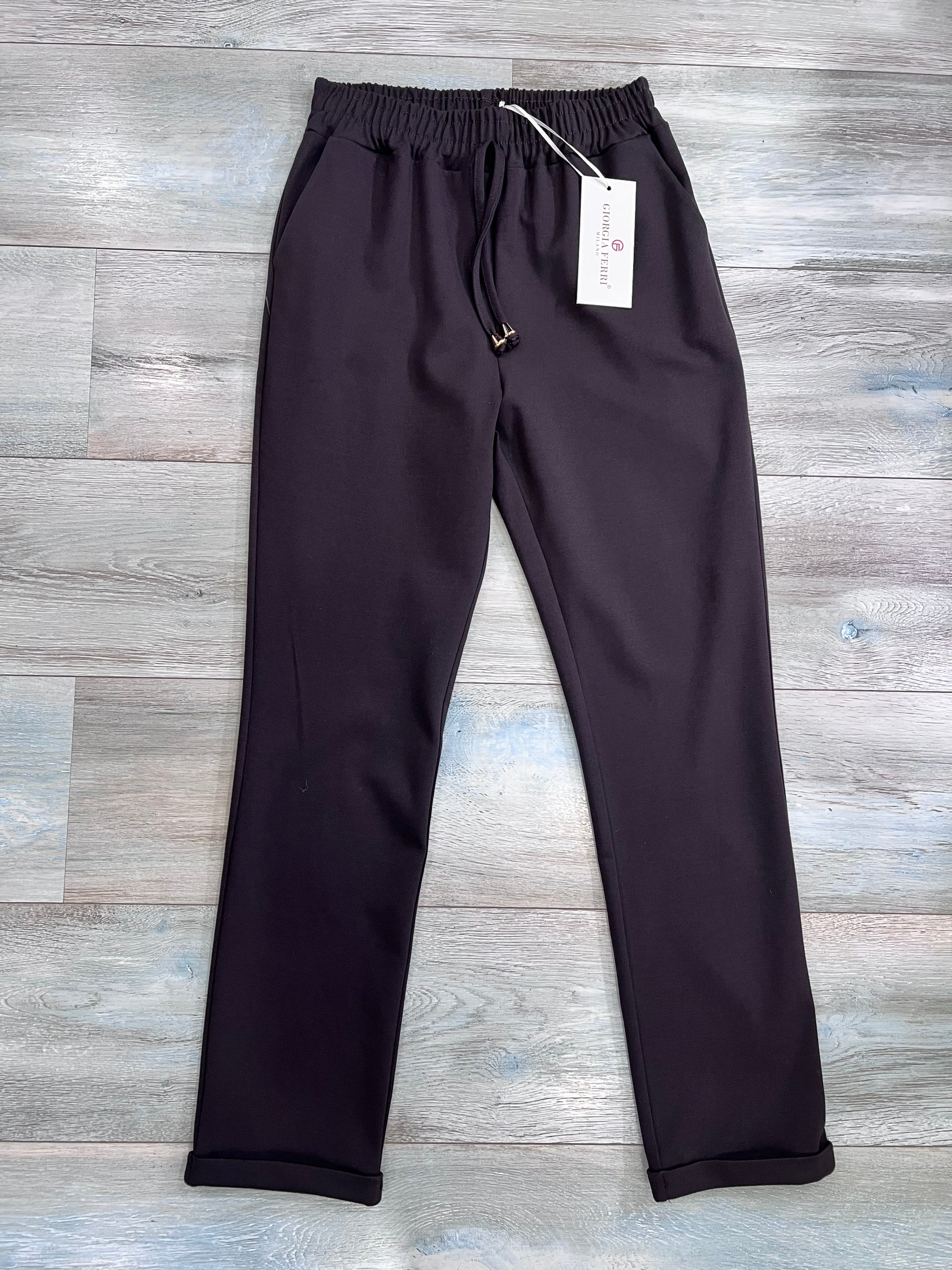 Pantalone donna Punto Milano Made in Italy - Vista frontale - colore moro