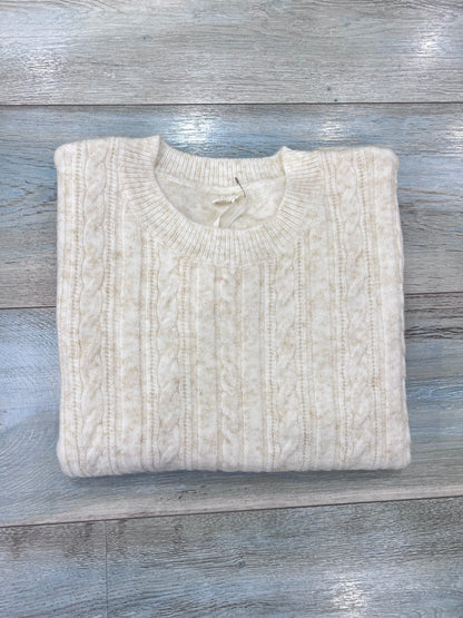 Maglione donna trecce brillantini color panna - disponibile in 6 colori
