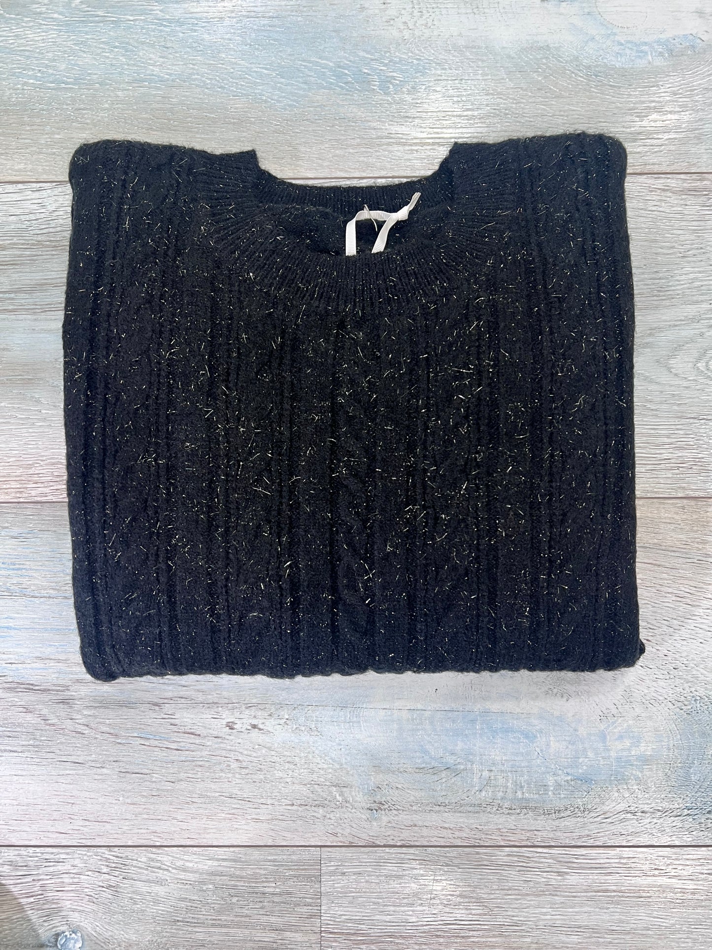 Maglione donna trecce brillantini color nero - disponibile in 6 colori
