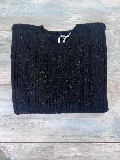 Maglione donna trecce brillantini color nero - disponibile in 6 colori
