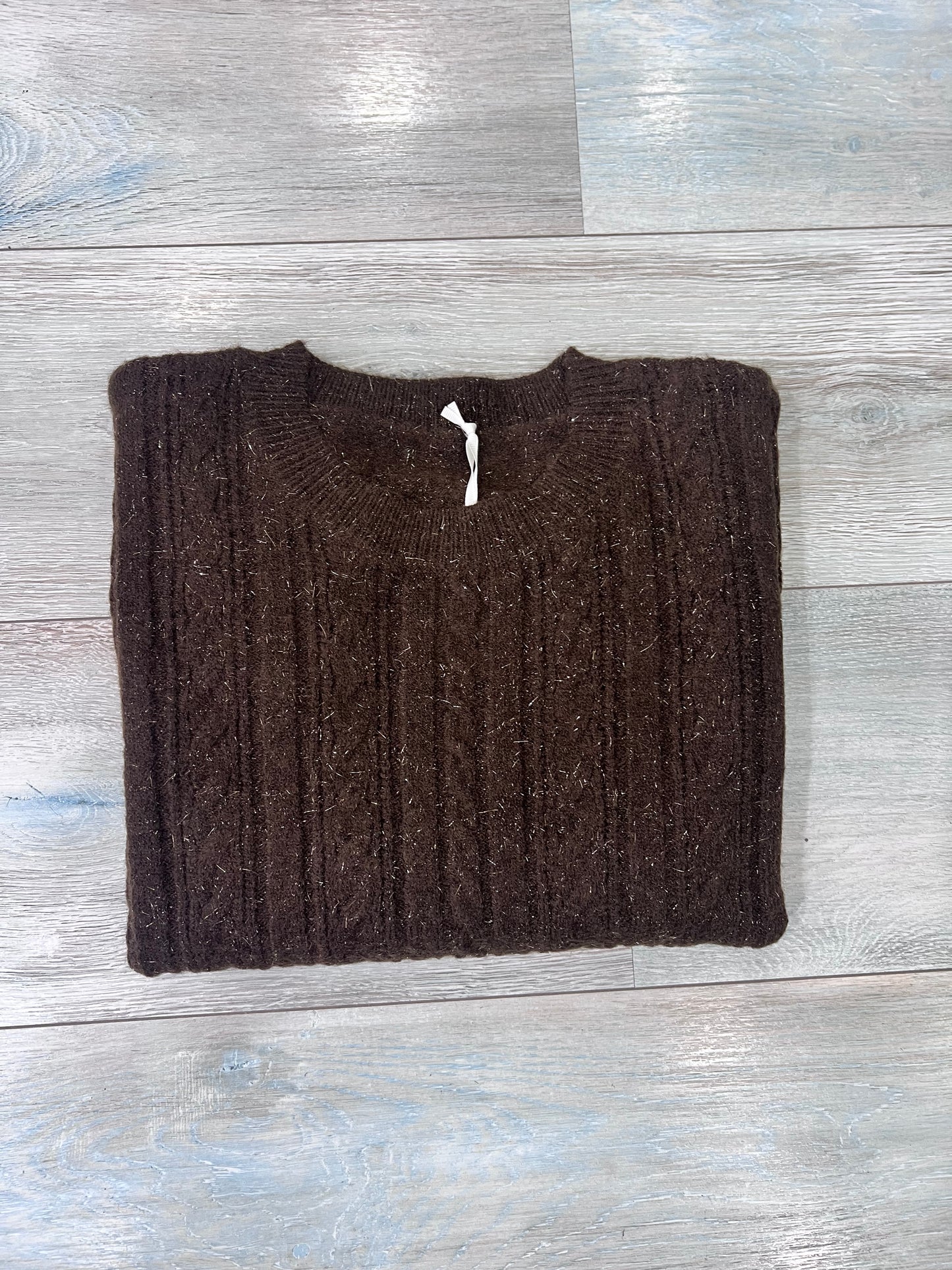 Maglione donna trecce brillantini color moro - disponibile in 6 colori
