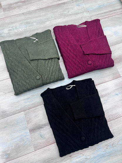 Cardigan trecce donna disponibile in 7 colori - autunno inverno
