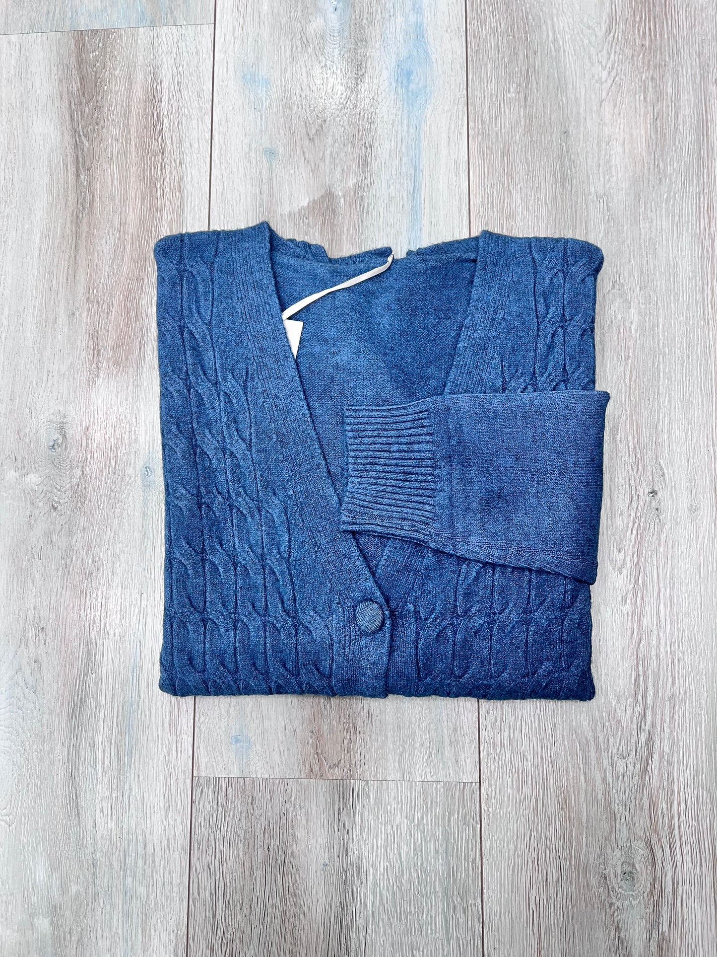 Abbottonatura frontale cardigan donna scollo V - stile casual elegante - colore blu ice
