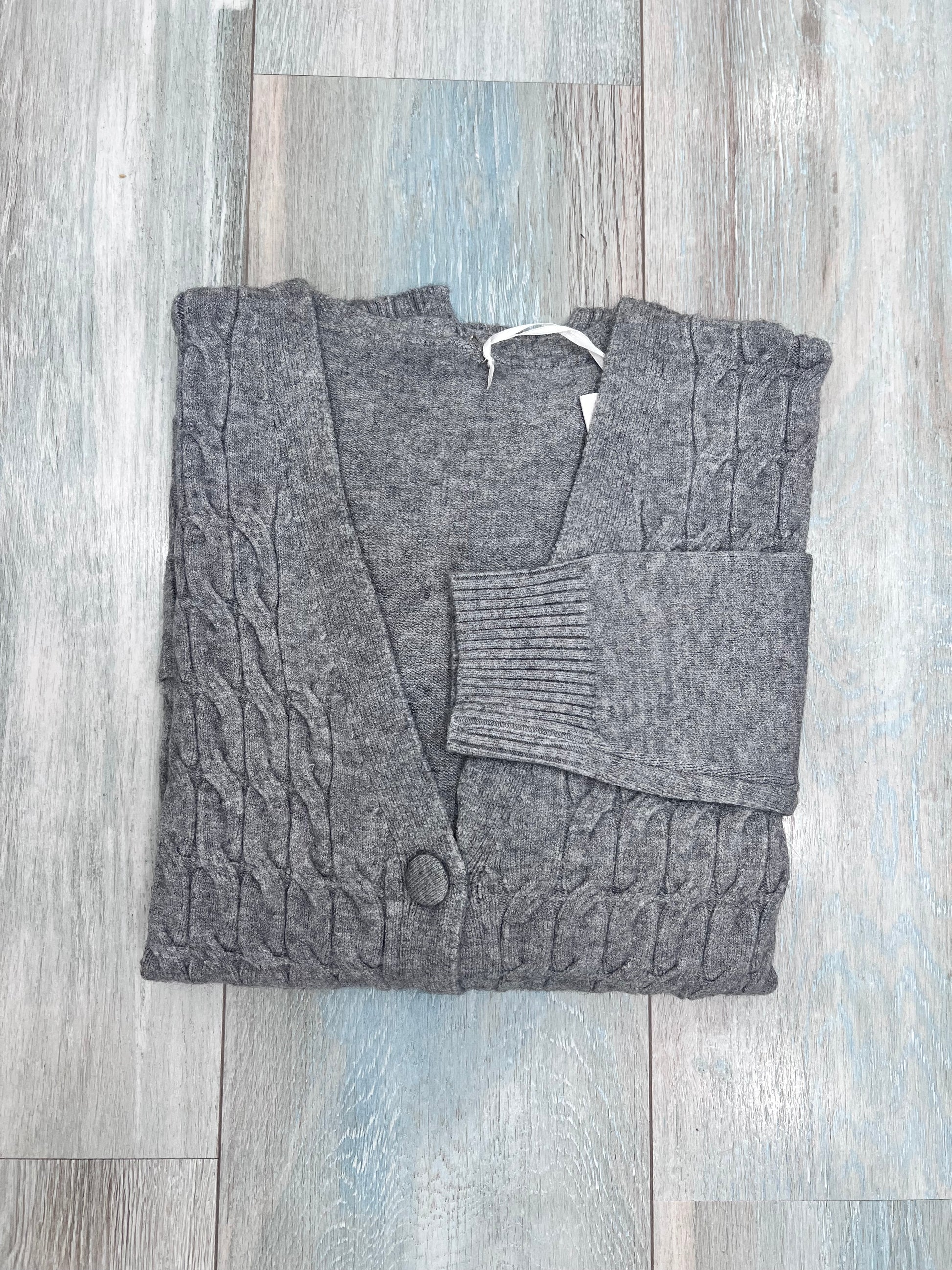 Cardigan trecce donna colore silver - autunno inverno