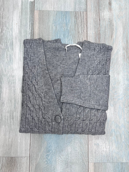 Cardigan trecce donna colore silver - autunno inverno