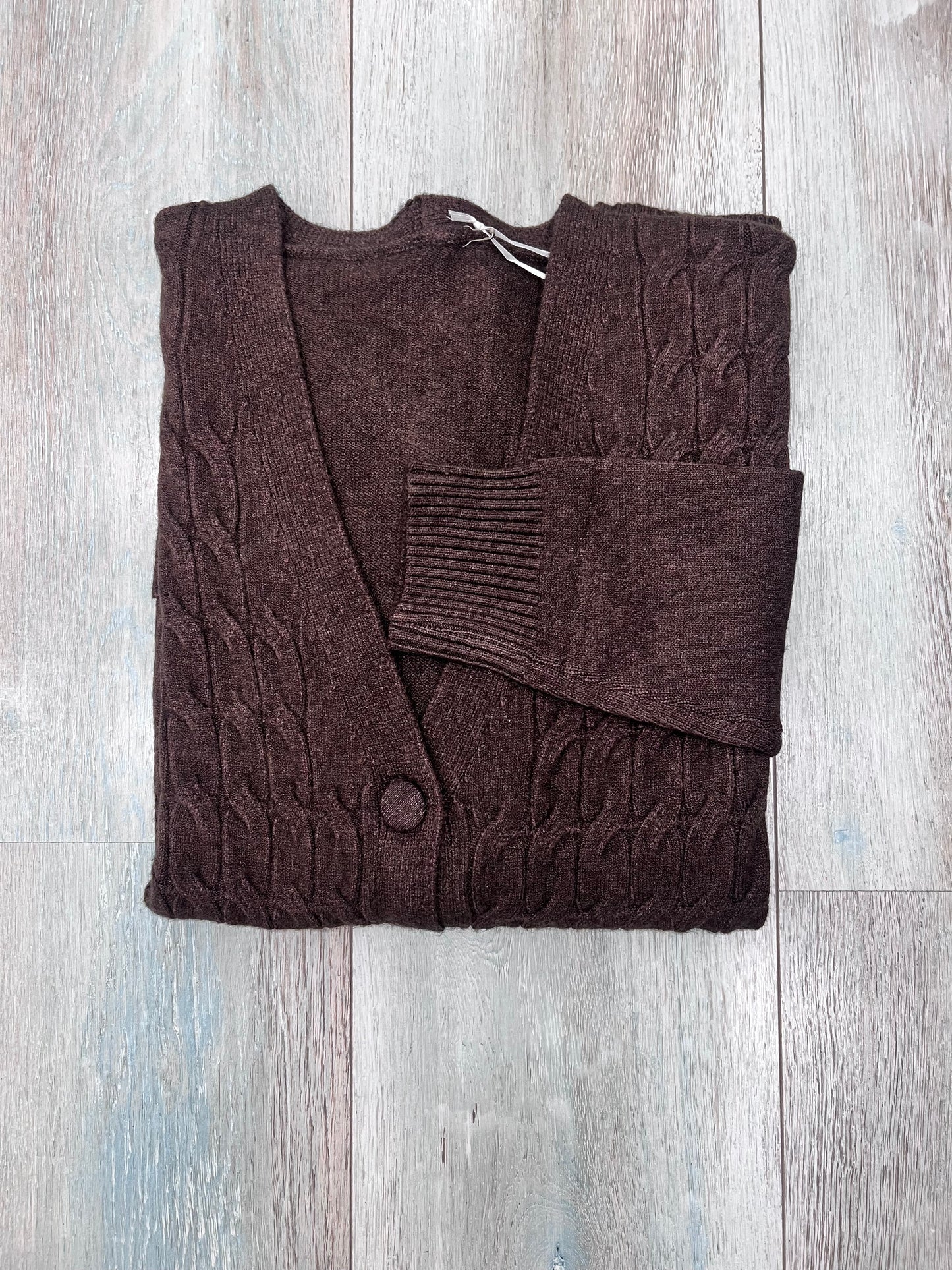 Maglione donna con trecce e manica lunga - moda italiana Frarò - colore moro
