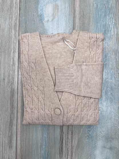 Cardigan trecce donna colore burro - autunno inverno
