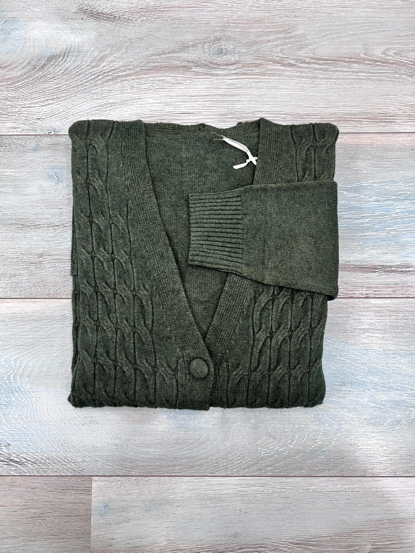 Cardigan donna con tasche funzionali - lanetta morbida e confortevole - colore salvia
